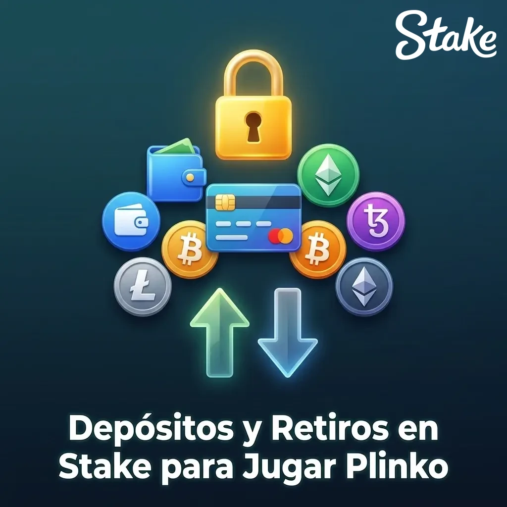 Depósitos y retiros en Stake con criptomonedas como BTC, ETH y USDT para jugar Plinko en Chile
