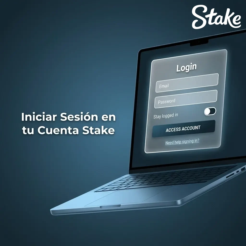 Pasos para iniciar sesión en cuenta Stake con correo y contraseña en formulario de acceso