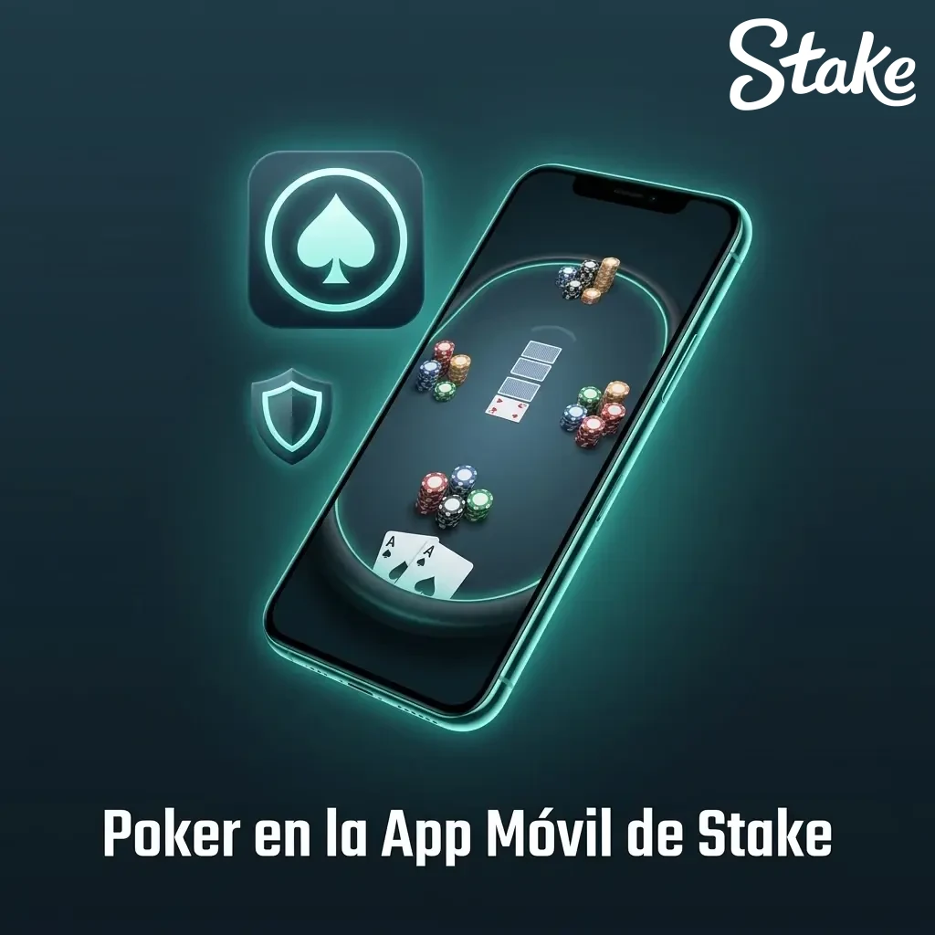 Jugador usando la app móvil de Stake para jugar poker en Chile desde su smartphone Android o iOS