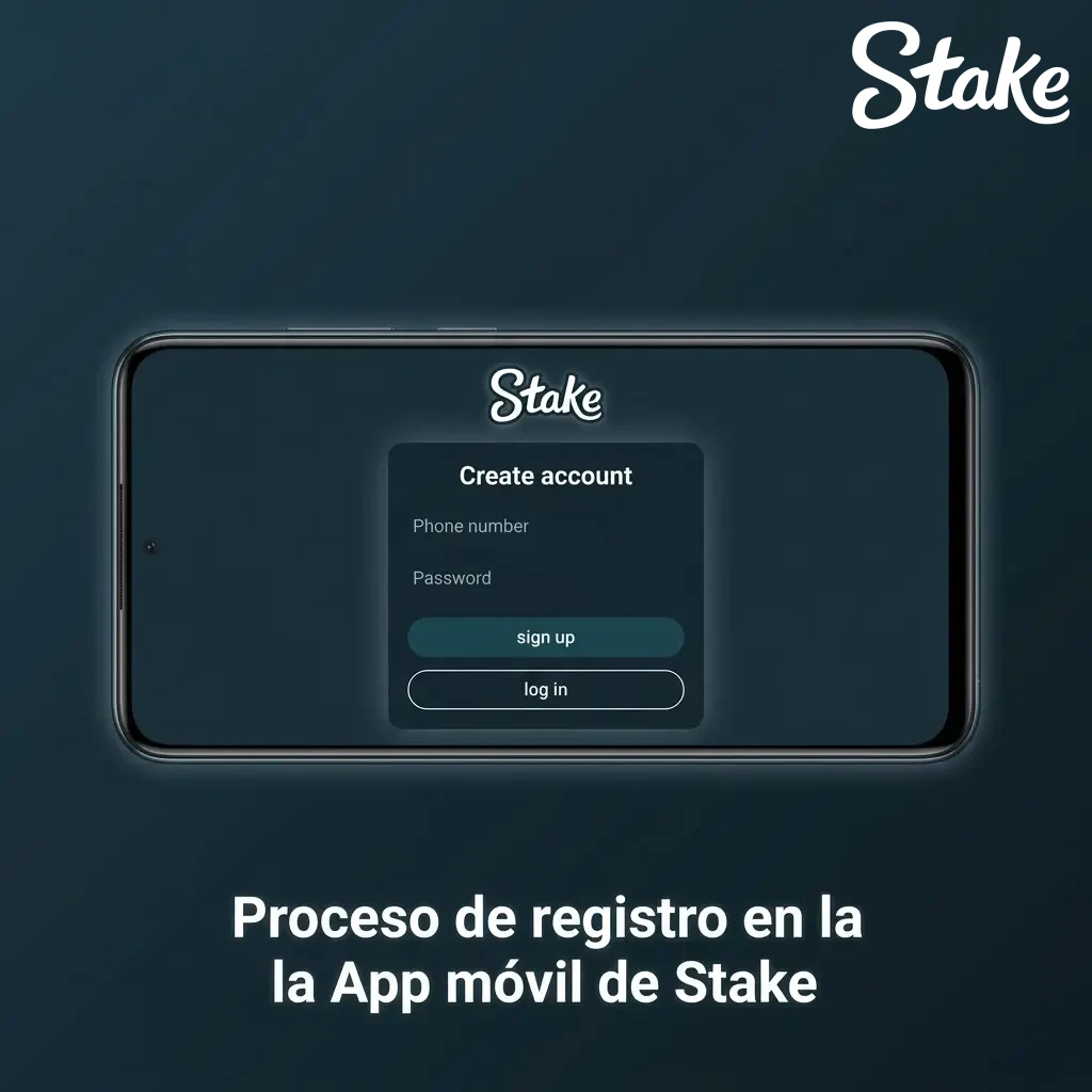 Pasos para registrarse en la app móvil de Stake Chile, crear cuenta y acceder a apuestas y casino