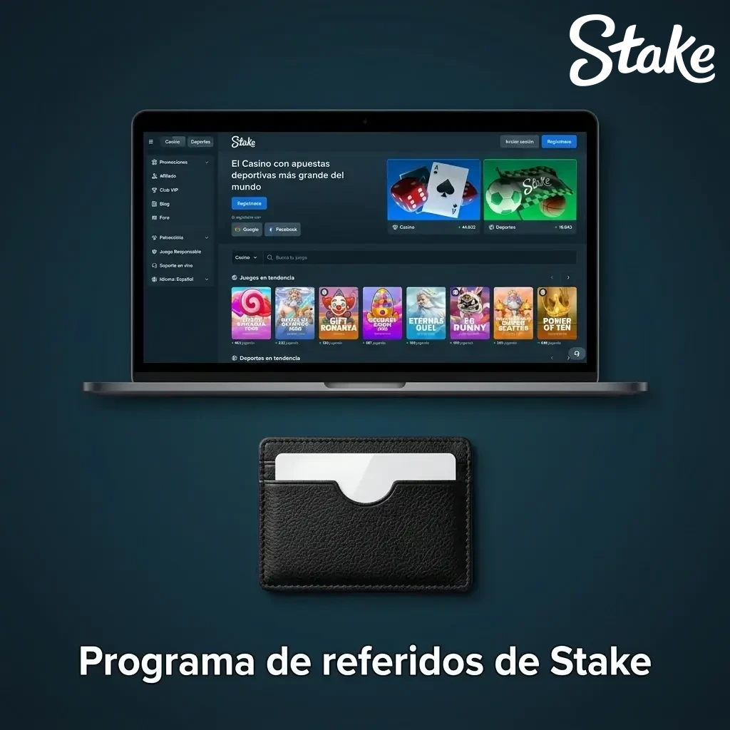 Programa de referidos de Stake: gana comisiones en cripto invitando jugadores sin límite de referidos